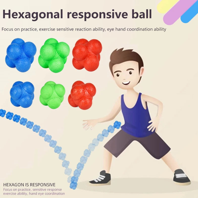 Hexagon Reaction Ball Agility Training Ball For Basketball Football Kids Adult Coordination Reflex Sports Fitness Training Ball