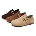 2026 Women Suede Clogs with Adjustable Buckle Cork Leather Mules Comfortable Slip on Women Slippers Outdoor Cork Clogs