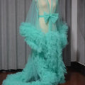 Women Dressing Gown Perspective Sheer Long Tulle Robe Puffy Pregnancy Maternity Dress for Baby Shower Nightgown Sleepwear Custom