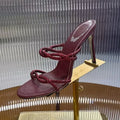 2025 Summer Shining Rhinestone Thin High Heel Slippers Women's Fashion Versatile Roman Sandals Banquet Dress Shoes Lazy Shoes