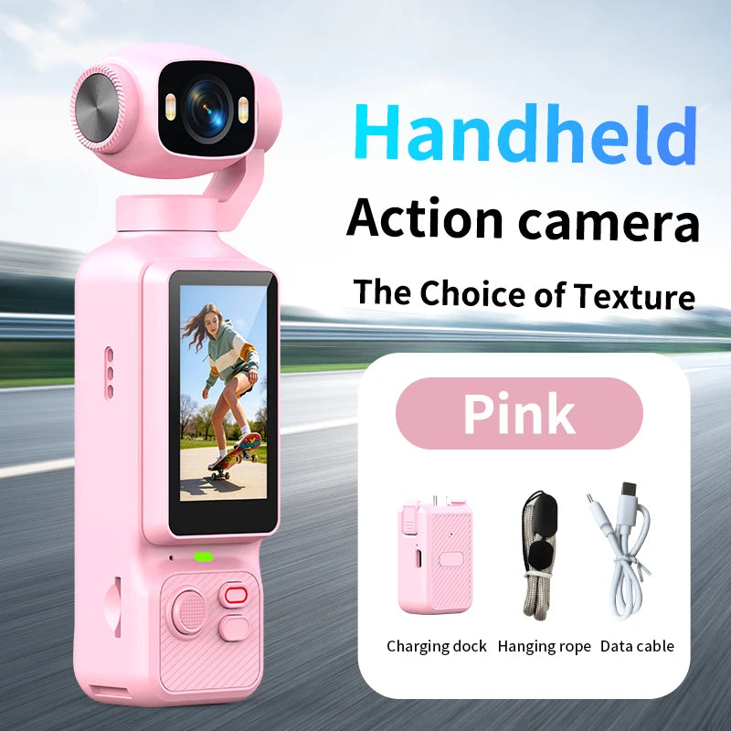 HD Action Camera With External Battery 90° Flip Screen WIFI For Vlog YouTube Girls Entry Video Recording Record Life Action Cam