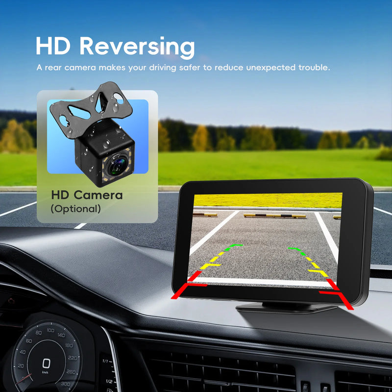 Podofo "Portable Car MP5 Player Wireless Carplay Android Auto Universal Multimedia Video Player Mirrorlink BT USB FM Radio