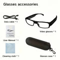 Portable Transparent Glasses with Camera Outdoor 1080P Sport Mini Camera Shooting HD Video Recorder Glasses Driving Bike Riding