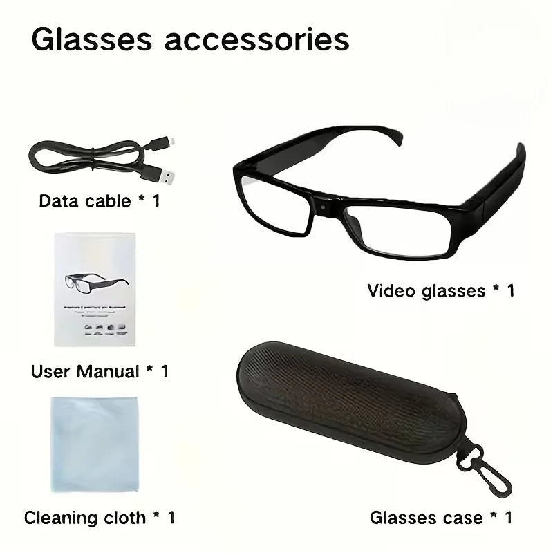 Portable Transparent Glasses with Camera Outdoor 1080P Sport Mini Camera Shooting HD Video Recorder Glasses Driving Bike Riding