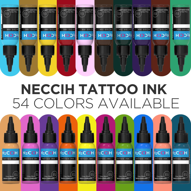 54 Colors Tattoo Ink Pigment for Body Art Tattoo Pigment Professional Beauty Paints Makeup Tattoo Supplies Semi-permanent 30ML