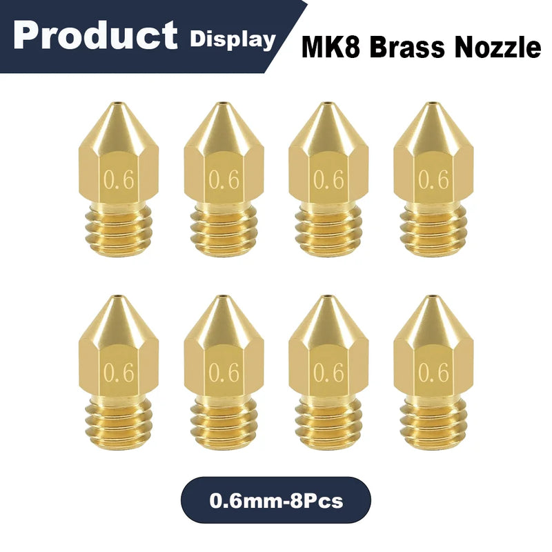 0.4/0.6mm MK8 Extruder Nozzle 3D Printer Nozzle for Creality Ender 3/3 Pro/3 V2, Ender 5/5 Pro, CR-10/10S, Makerbot, 3D Printer