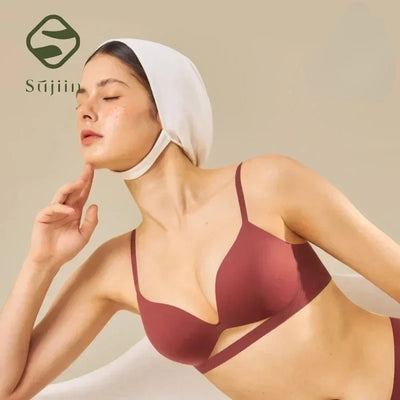 SUJIIN Women's Push Up Sexy Wireless Bras Seamless Plunge | SAMAG