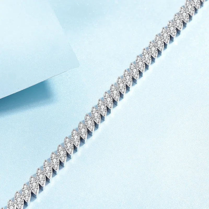 Classic Full Diamond Light Luxury Fashion Bracelet Women Moissanite PT950 Platinum Exquisite Craftsmanship, Long-lasting & Shiny