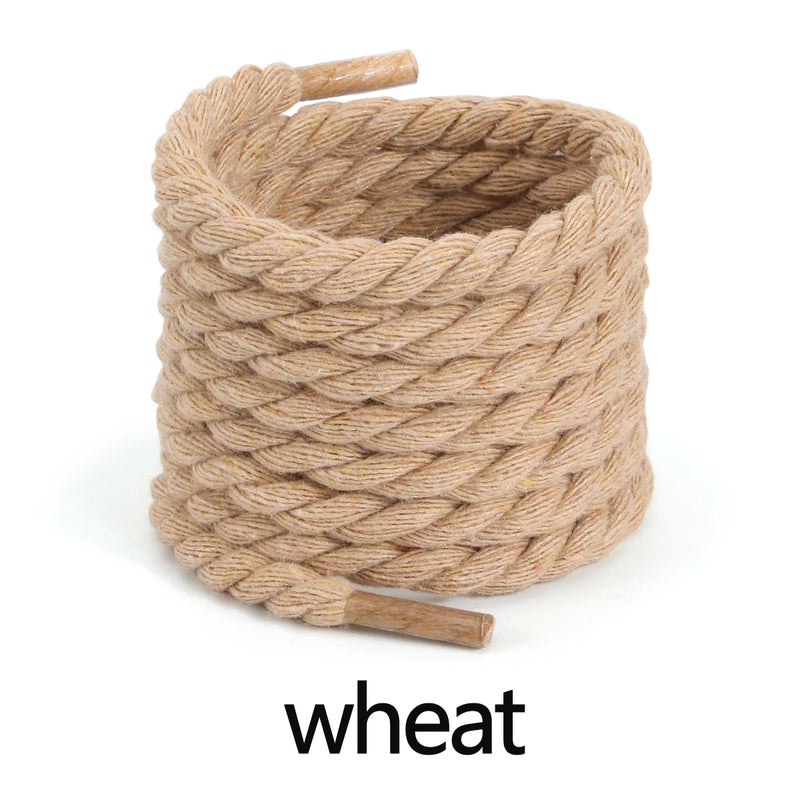 0.7mm Round Thick Hemp Style Shoelaces Solid Color for Men Women Hiking Sports Running