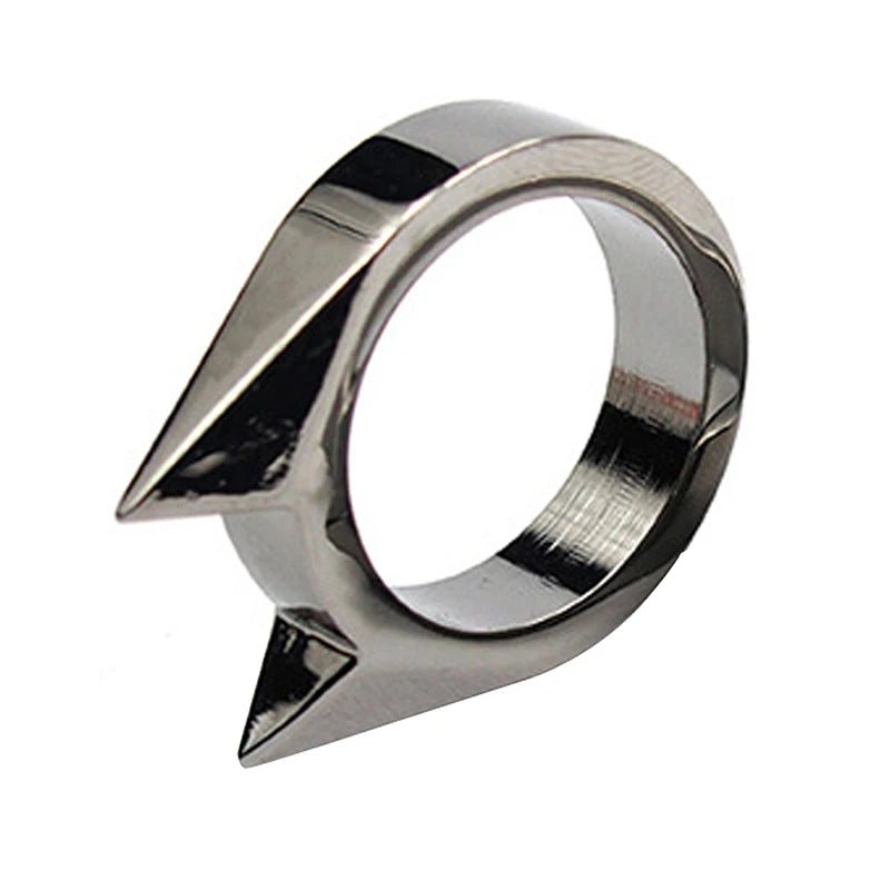 Adults Outdoor Survival Self-Defense Rings Broken Window Cat's Ear Safety Finger Rings Metal Defense Ring Self Defense Supplies