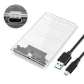 Transparent HDD Case HDD Enclosure 2.5 Inch SSD SATA To USB2.0 Type-C Adapter Portable External Hard Drive Box Tool-Free