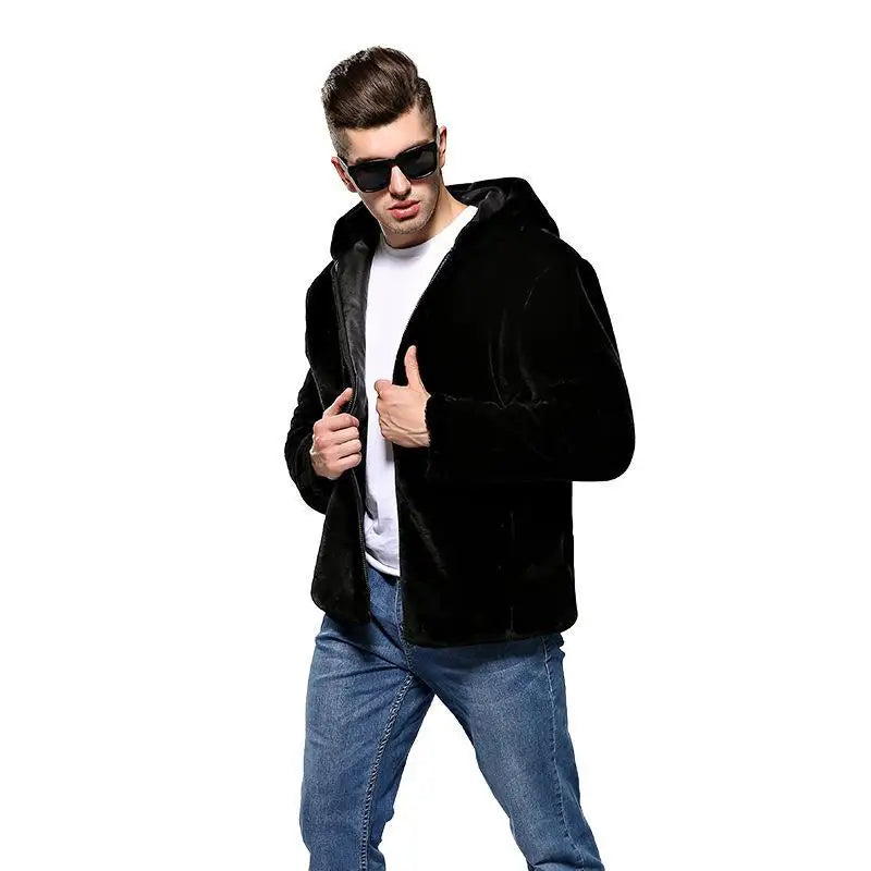 Autumn and Winter New Men's Thickened Loose Mink Coat Casual Fashion Faux Fur Coat