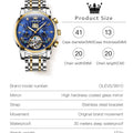 OLEVS 9910 Original Men's Automatic Mechanical Watch Luxury Skeleton Stainless steel Waterproof Luminous Watches