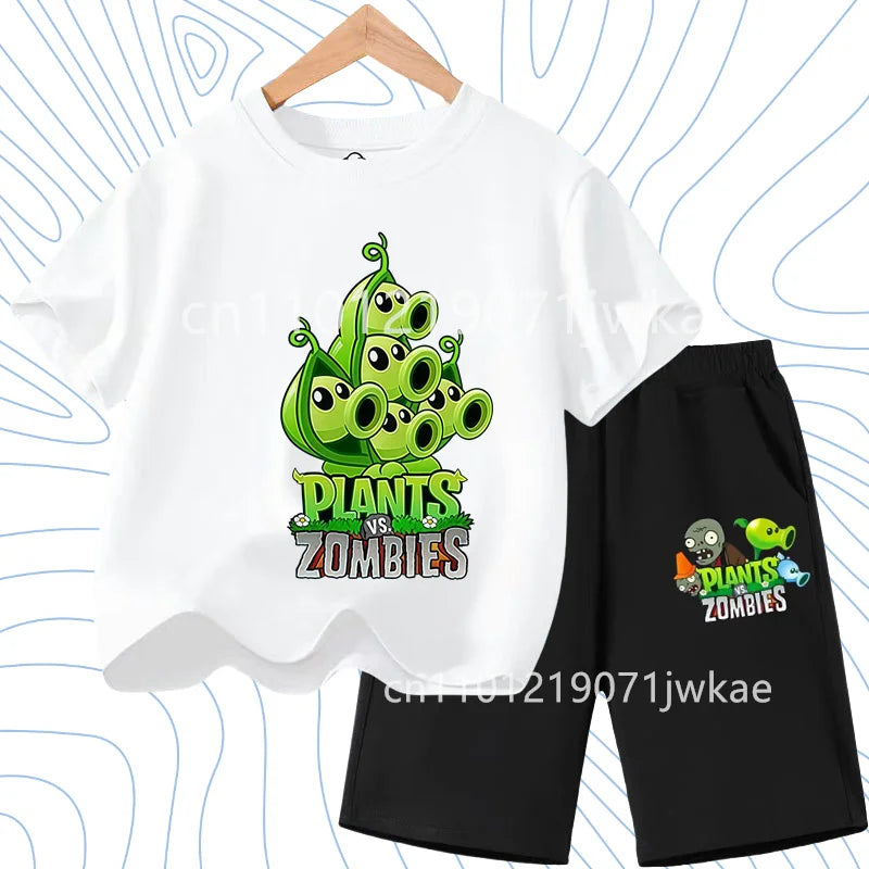 Children's Plants Vs. Zombies Short - Sleeved T - Shirt Set - View 7 | SAMAG