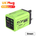 240W 4USB+2Type C Super Fast Charging Mobile Phone Charger 6 Ports USB3.0 PD3.0 EU/UK/US Charger For Iphone 17 16 Samsung POCO