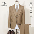 ST Cassy Summer Thin Version Men's Suit Green Slim Fit Formal Business Office Men's Suits（jacket+Vest+Pants）