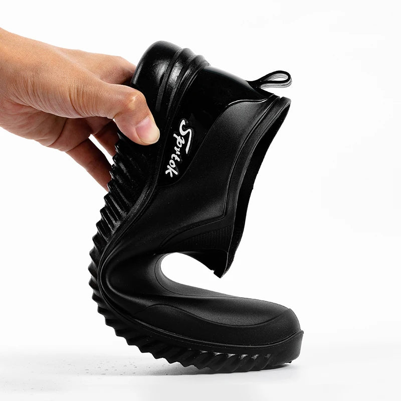 1 Pair of Ankle Rain Boots For Men Simple Waterproof Rain Shoes Toughness Anti-slip Fishing On Work Camping Waterproof