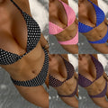 Dot Print Bikini Set Retro High Waisted Swimsuit Women | SAMAG