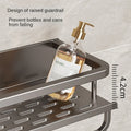 Light luxury kitchen multi-functional storage rack wall-mounted spice rack hole-free seasoning stainless steel wall storage rack