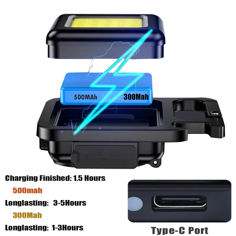 Mini LED Flashlight Keychain Light Multifunctional Portable COB Camping Flashlights USB Charging Work Lights fishing Lanterna