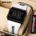 SANDA New Mens Watch Led Digital Display Date Wristwatch Square Dial Chronograph Man Sport Outdoor Electronic Watches