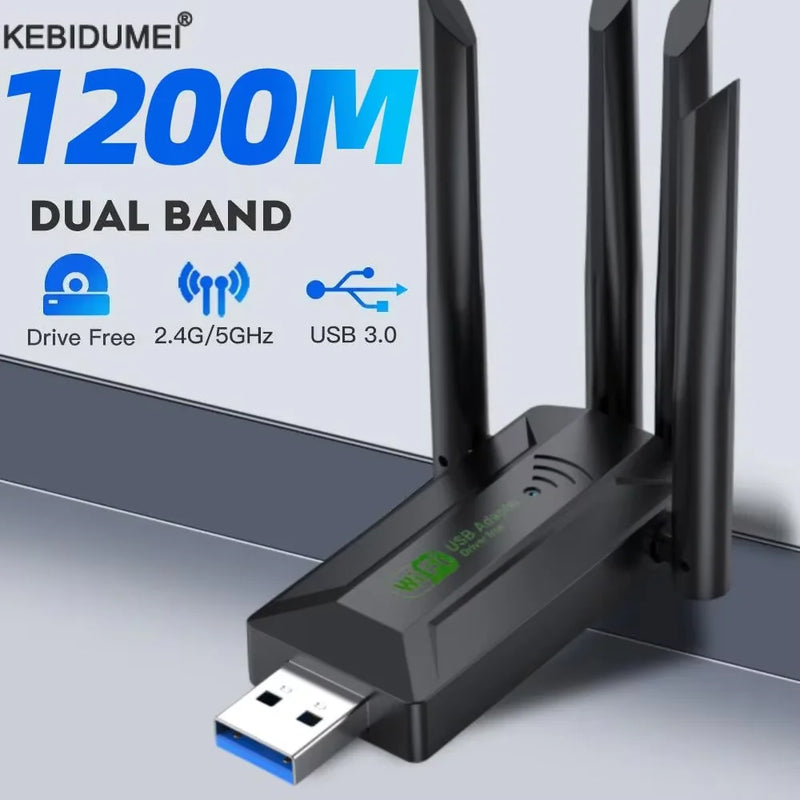 KEBIDUMEI WiFi 6 1800Mbps USB Adapter USB3.0 Dual Band 2.4G/5GHz 802.11AX Dongle Driver Free For - Visuel 8 | SAMAG