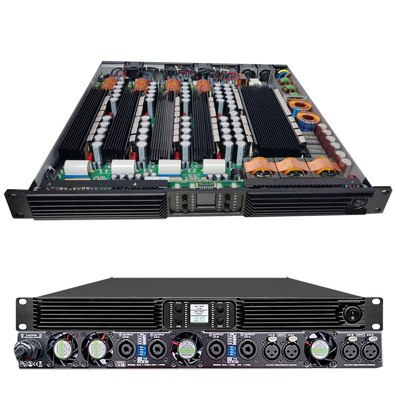 ShennDare 4x2800W Audio Professional Power Amplifier 4 Channels 1U Subwoofer Amplifier Class D Line Array Speaker Preamplifier