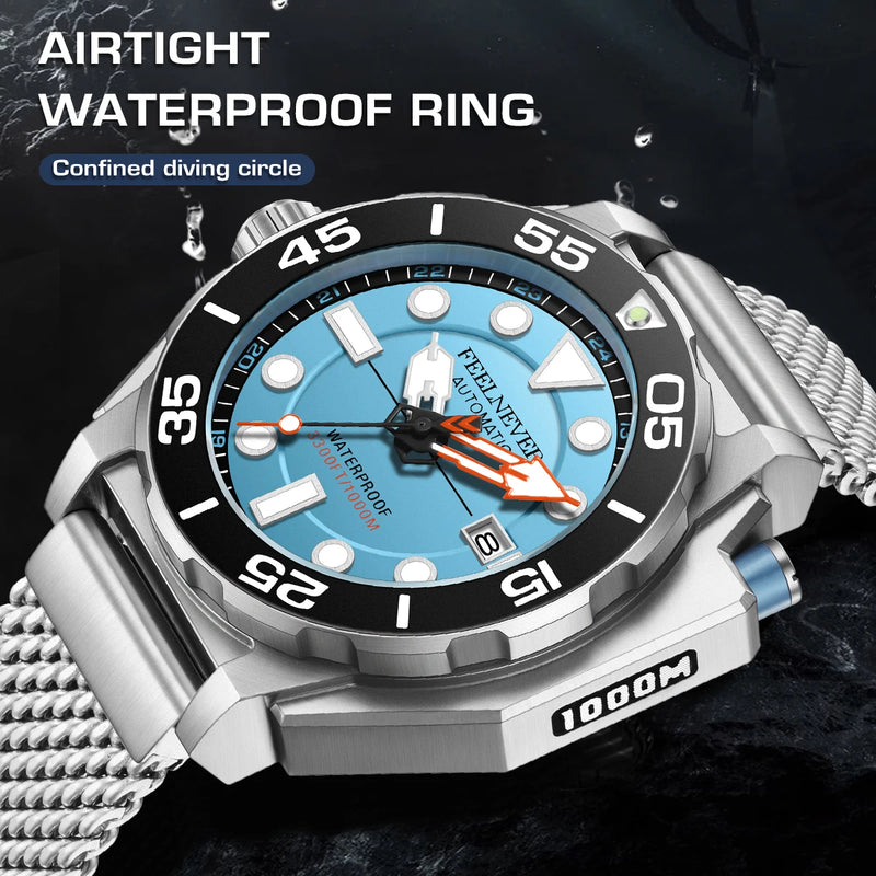 FeelNever New Top brand Men Luxury Watch 1000m Waterproof BGW9 Super luminous relogios masculinos Automatic Mechanical Watches