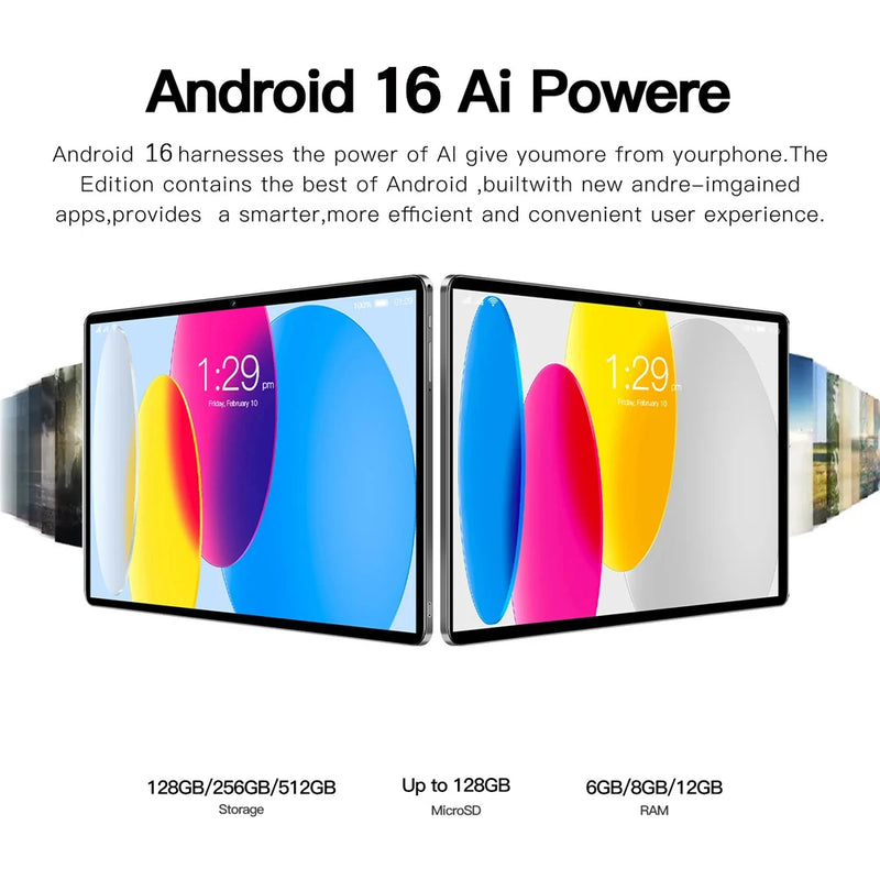 2026 12 inch Original Pad 15 Pro Tablet PC Android 16 22GB+2T 20000mAh Snapdragon 8Gen3 Tablets 5G Dual SIM Card WIFI HD 4K Tab