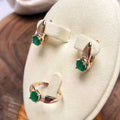 18K Multi Gold Ring for Women Natural 1 Carat Emerald with Diamond Jewelry Anillos De Bizuteria Anillos Mujer Gemstone Rings Box