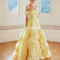 Customized Classic Organza Ruched A-line Off-the-shoulder | SAMAG