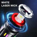 Long Range LED Flashlight High Power Spotlight Fluorescent Absorbing Film Luminous Colorful Zoom Flashlight Camping Emergency