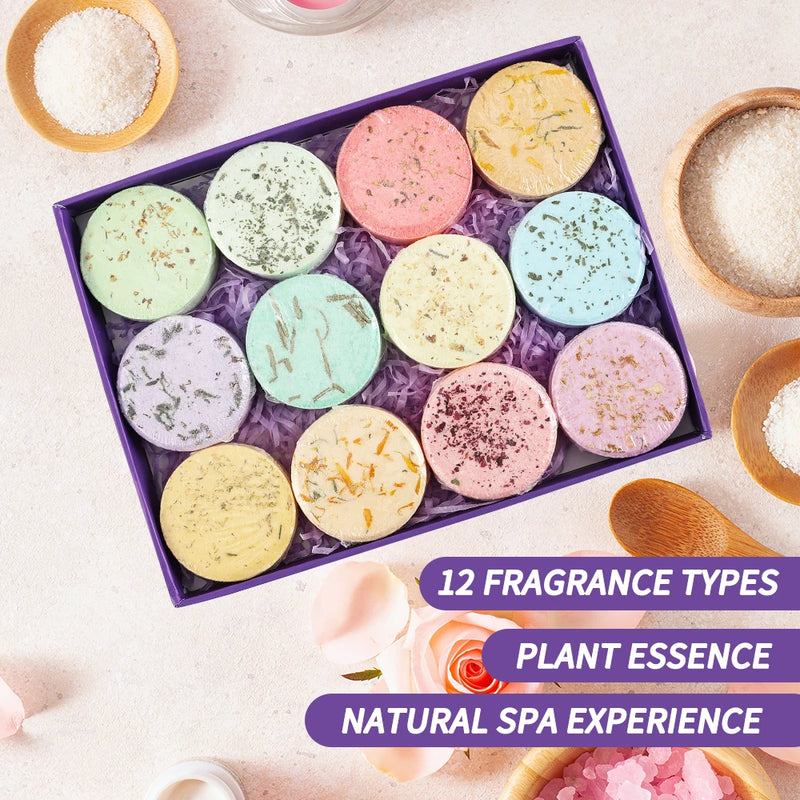 Shower Steamers Aromatherapy - Birthday Gifts for Women, 12 Pack Shower Bombs with Essential Oils. Gifts for Her, Self Care Spa