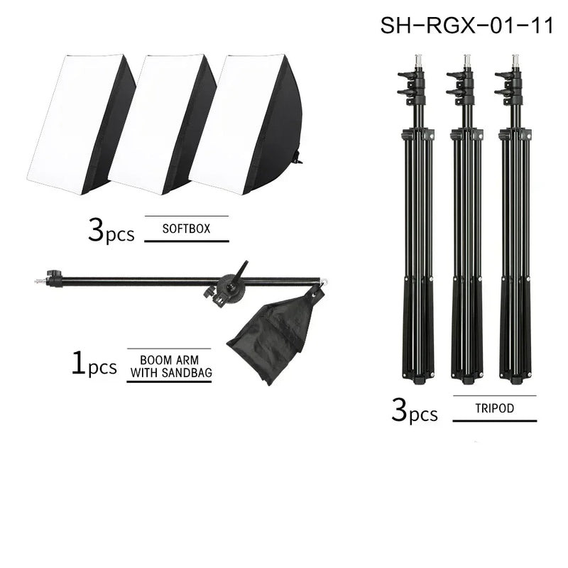 Softbox Light Photography Kit Photo 2M Tripiod for Soft Box Disc Light Led 45W Photo Studio Stand Lighting Shooting Lamp Video