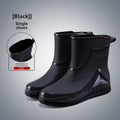 Men's Rain Shoes Fashion Waterproof Men's Rain Shoes Outdoor Non-slip Work Shoes for Men Cotton Warm Rain Boots Kitchen Footwear