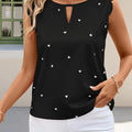 2026 Summer New Sleeveless Top Heart Print Round Neck Cutout Commuter Western Style