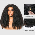 Burmese Curly 3 IN 1 Half Wigs Human Hair Wig Glueless Wigs Ready to Wear Half Wig Drawstring Clip Burmese Curly Hair Half Wig