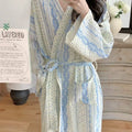 Sweet, Fresh, And Retro Striped Floral Nightgown | SAMAG