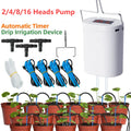 Automatic Plant Flower Watering Pump Home Sprinkler Drip Irrigation Device 2/4/8/16 Heads Pump Timer System Kit Garden Tool
