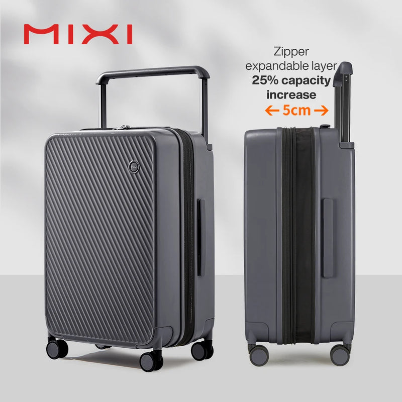 Mixi Expandable Carry On Luggage Lightweight Large Capacity Wide Handle PC Travel Suitcases Spinner Wheels TSA Lock 20 24 Inch
