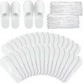 40pairs 2026 White Hotel Slipper Unisex Disposable Slippers for Home Guests Non-Slip Bathroom Spa Slippers Shoes for Men Women