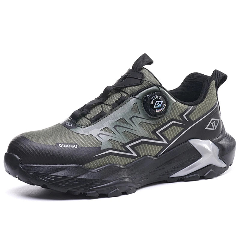 Rotation Button Work Safety Shoes Men Indestructible Steel Toe Shoes Lightweight Protective Safety Boots Security Work Sneakers