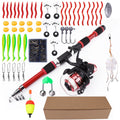 FTK 1.8M Portable Spinning Fishing Rod Reel Full Kits Carbon Fiber Carp Rod Wheel Travel Set Accessory