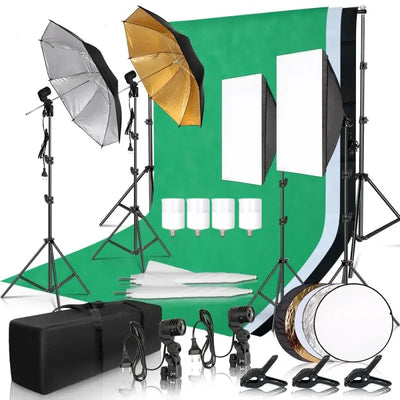 Photography Lighting Kit Umbrella Photo Background | SAMAG