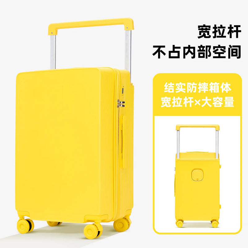 Wide Handle PC Luggage, 20/24 Inch Large Capacity Carry-On Travel Suitcase with Combination Lock