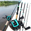 4/5 Section Ultralight Spin/Cast Lure Fishing Rod 7.2:1 Baitcasting Reel Set 1.8/2.1M Bait WT.3.5-14g Portable Travel Mini Pole