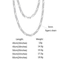ORSA JEWELS 100% 925 Sterling Silver Link Chain Necklaces Minimalism Snake/Paperclip/Box/Figaro/Chopin/Cuban Chains 40-60cm