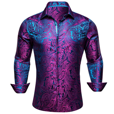 Men's fashionable business shirt with iridescent paisley | SAMAG