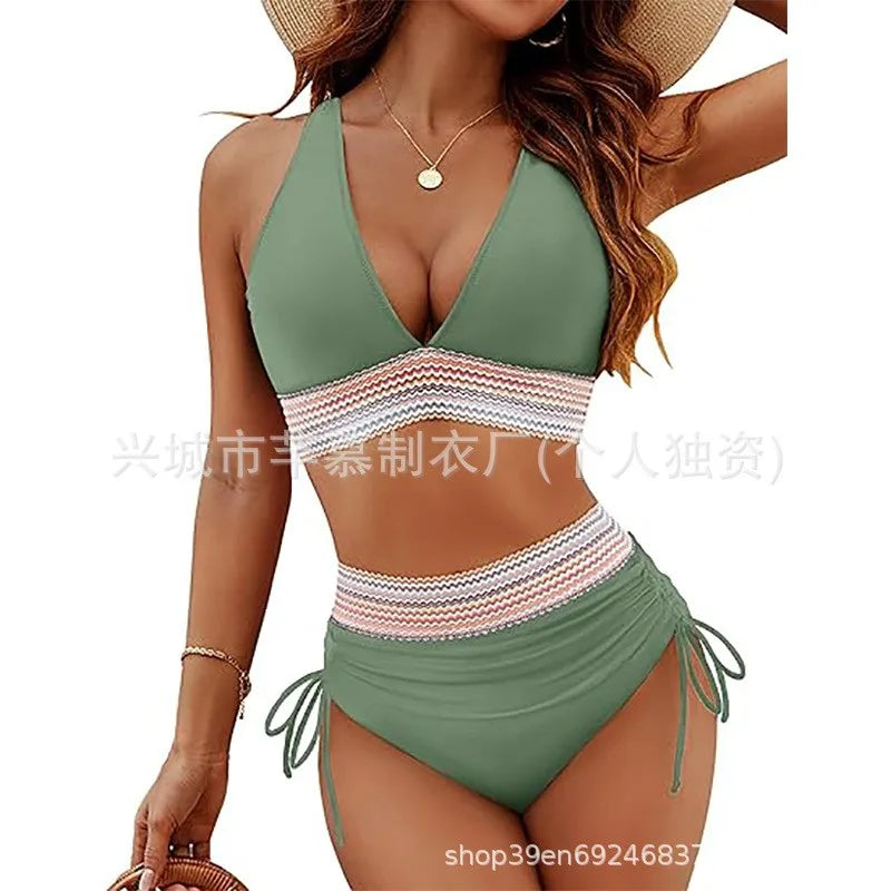 Women's Sleeveless High Waist Halter Neck Bikini | SAMAG