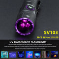 15W 365nm Rechargeable UV Flashlight Ultraviolet Black Light for Pet Urine Stains Uranium Glass Minerals Bug Scorpions Detector